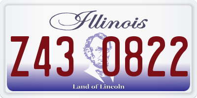 IL license plate Z430822