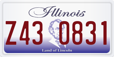 IL license plate Z430831