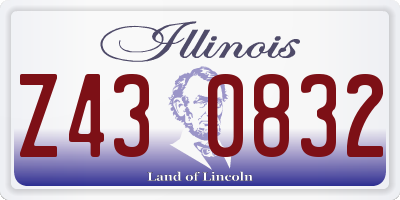 IL license plate Z430832