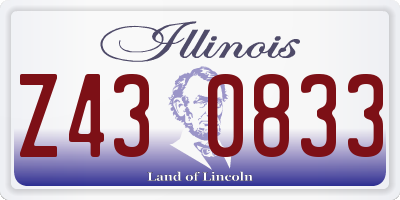 IL license plate Z430833