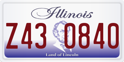 IL license plate Z430840