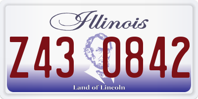 IL license plate Z430842