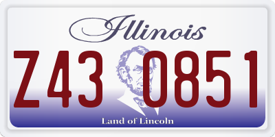IL license plate Z430851