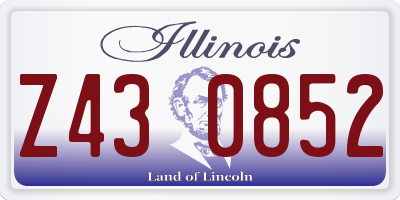IL license plate Z430852