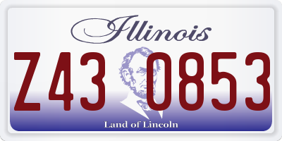IL license plate Z430853