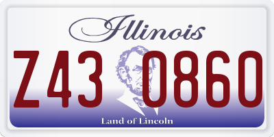 IL license plate Z430860