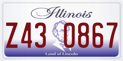 IL license plate Z430867