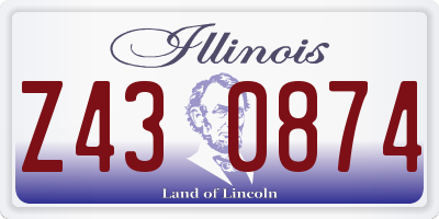 IL license plate Z430874