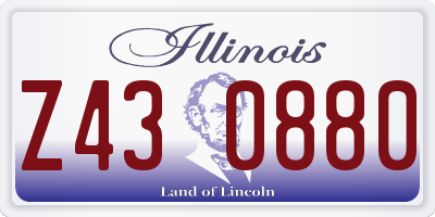 IL license plate Z430880