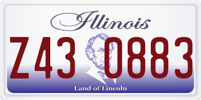 IL license plate Z430883