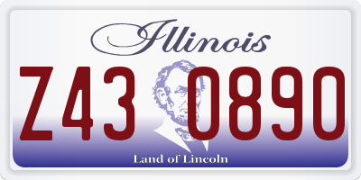 IL license plate Z430890