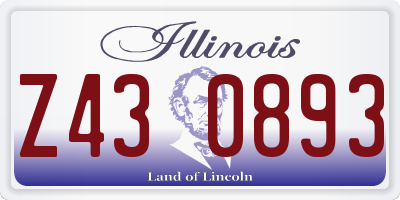 IL license plate Z430893