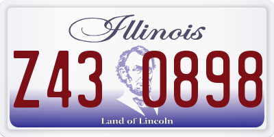 IL license plate Z430898