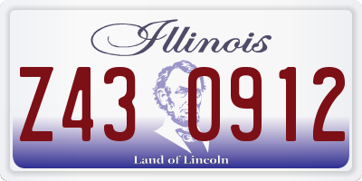 IL license plate Z430912