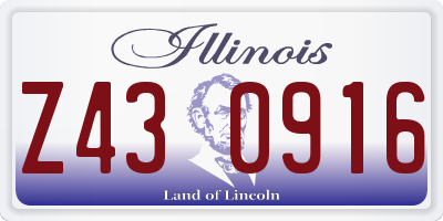 IL license plate Z430916