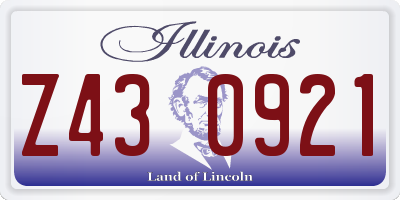 IL license plate Z430921