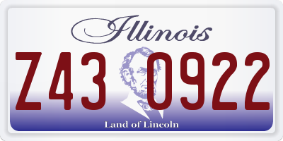 IL license plate Z430922