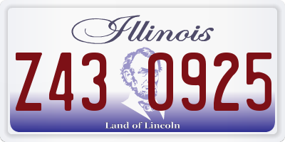 IL license plate Z430925