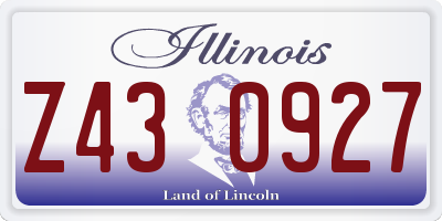 IL license plate Z430927