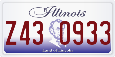 IL license plate Z430933