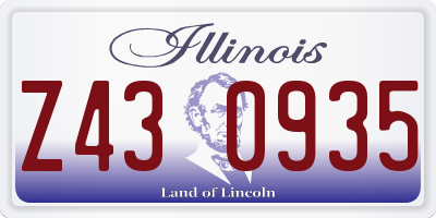 IL license plate Z430935