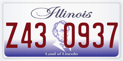 IL license plate Z430937