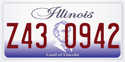 IL license plate Z430942
