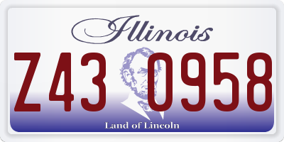 IL license plate Z430958