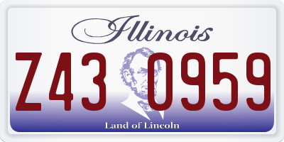 IL license plate Z430959