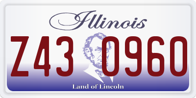 IL license plate Z430960