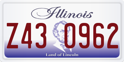 IL license plate Z430962