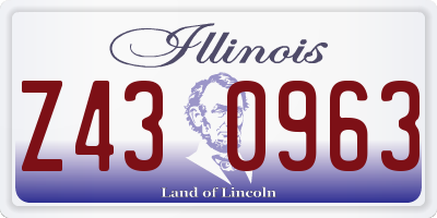 IL license plate Z430963