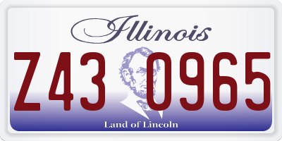 IL license plate Z430965