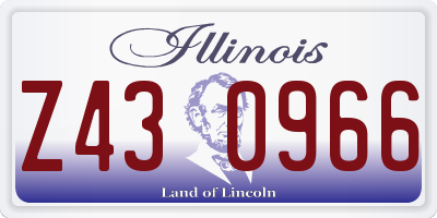 IL license plate Z430966