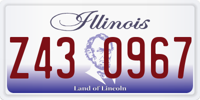 IL license plate Z430967