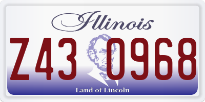 IL license plate Z430968