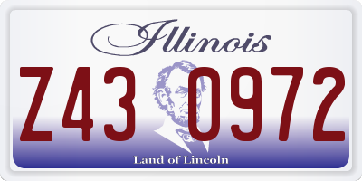 IL license plate Z430972
