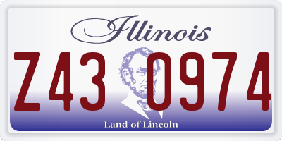 IL license plate Z430974