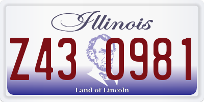 IL license plate Z430981
