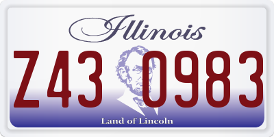 IL license plate Z430983