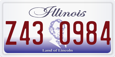 IL license plate Z430984