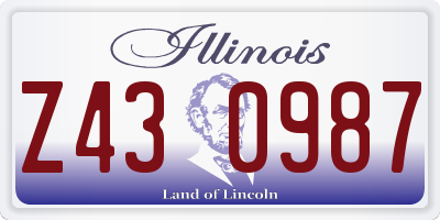 IL license plate Z430987