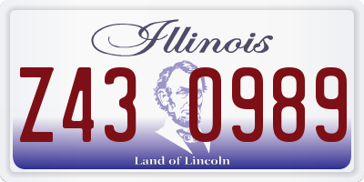 IL license plate Z430989