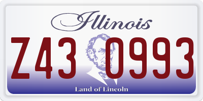 IL license plate Z430993