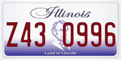 IL license plate Z430996