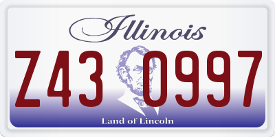 IL license plate Z430997