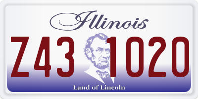 IL license plate Z431020