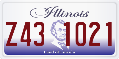 IL license plate Z431021