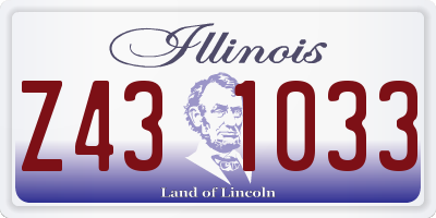 IL license plate Z431033
