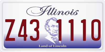 IL license plate Z431110
